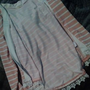 Pink ans white striped sweater